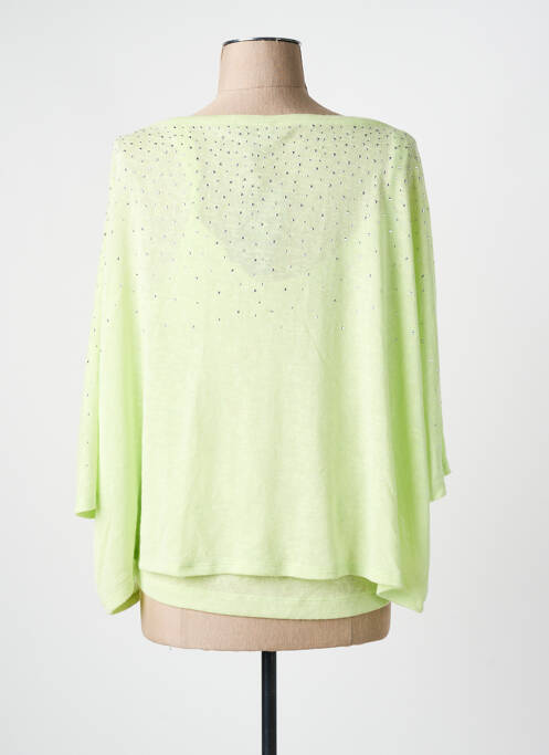 Top tissage jersey manches 3/4 vert MARBLE femme