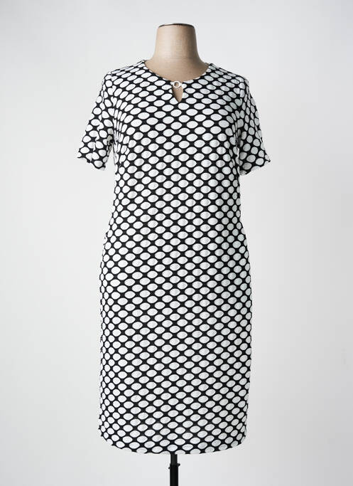Robe mi-longue manches courtes manches courtes noir FRANK WALDER femme
