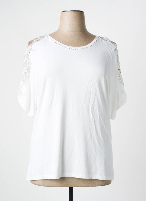 T-shirt coupe droite manches courtes beige EVA KAYAN femme