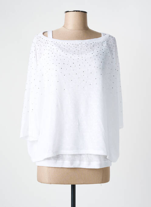Pull col bateau manches 3/4 blanc MARBLE femme
