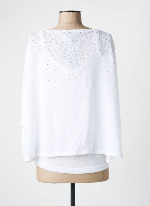 Pull col bateau manches 3/4 blanc MARBLE femme