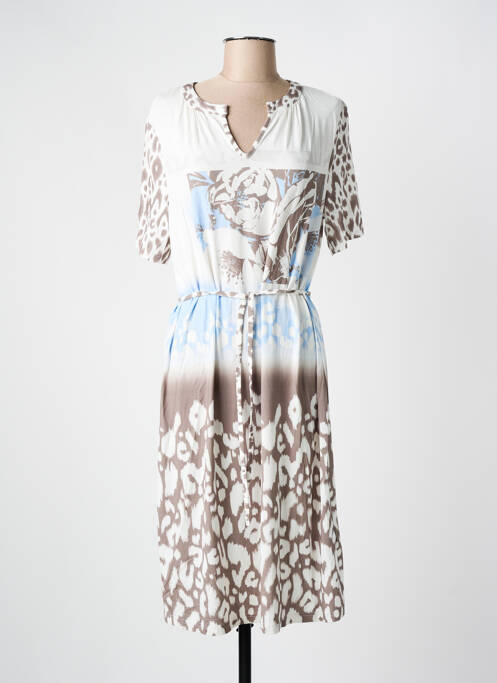 Robe mi-longue marron FRANK WALDER pour femme