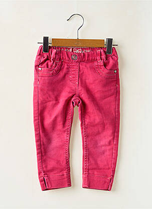 Pantalon slim fermeture zippée sous rabat boutonné rouge SERGENT MAJOR fille