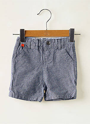 Bermuda fermeture zippée sous rabat boutonné taille élastique bleu CADET ROUSSELLE garçon