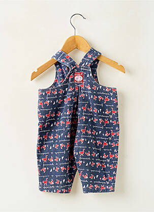 Combi-pantalon imprimé fantaisie fines bretelles bleu SANS MARQUE fille