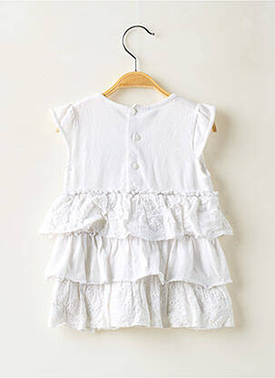 Robe mi-longue manches courtes manches courtes blanc SANS MARQUE fille