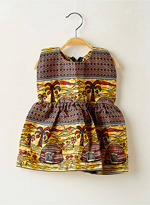 Robe mi-longue sans manche sans manche jaune SANS MARQUE fille