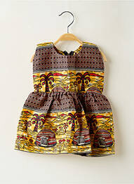 Robe mi-longue sans manche sans manche jaune SANS MARQUE fille