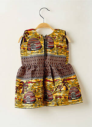 Robe mi-longue sans manche sans manche jaune SANS MARQUE fille