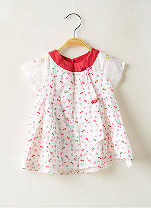 Robe mi-longue manches courtes manches courtes rouge POMME FRAMBOISE fille
