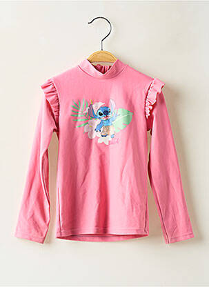 T-shirt coupe cintrée manches longues rose DISNEY fille