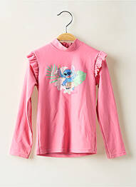 T-shirt coupe cintrée manches longues rose DISNEY fille