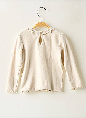 T-shirt coupe cintrée manches longues beige KIABI fille