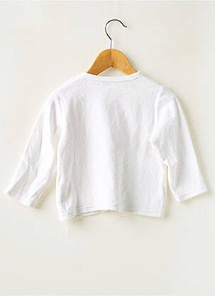 T-shirt coupe cintrée manches longues blanc MOTS D'ENFANTS fille