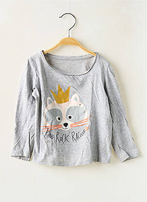 T-shirt coupe cintrée manches longues gris TEX fille