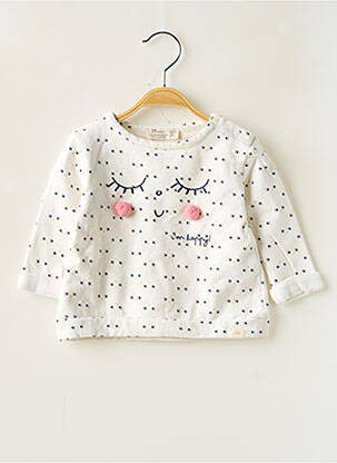 Sweat-shirt tissage jersey manches longues beige ZY fille
