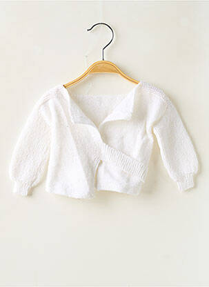 Gilet cache-cœur coupe cintrée blanc SANS MARQUE fille