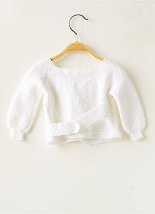 Gilet cache-cœur coupe cintrée blanc SANS MARQUE fille