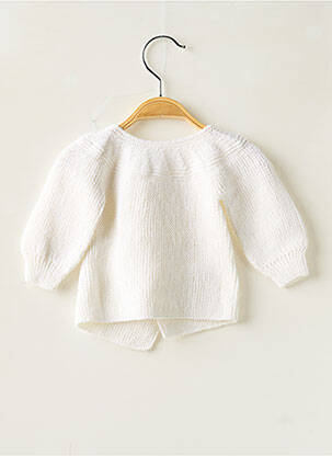 Gilet manches longues maille tricot blanc SANS MARQUE fille