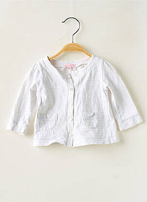 Veste casual col rond blanc GRAIN DE BLÉ fille