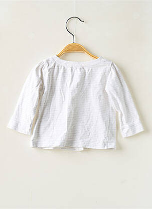 Veste casual col rond blanc GRAIN DE BLÉ fille