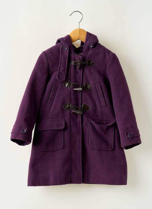Manteau long coupe cintrée sans capuche violet VYNIL FRAISE fille