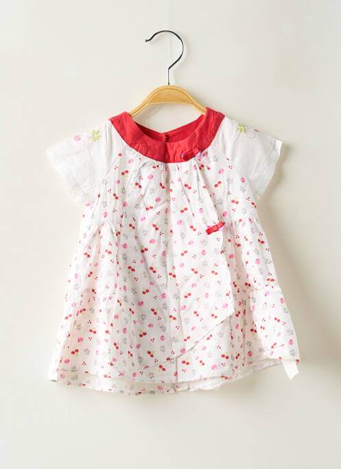 Robe mi-longue manches courtes manches courtes rouge POMME FRAMBOISE fille