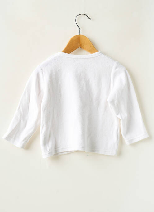 T-shirt coupe cintrée manches longues blanc MOTS D'ENFANTS fille