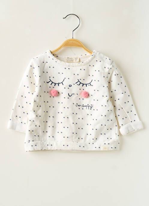 Sweat-shirt tissage jersey manches longues beige ZY fille