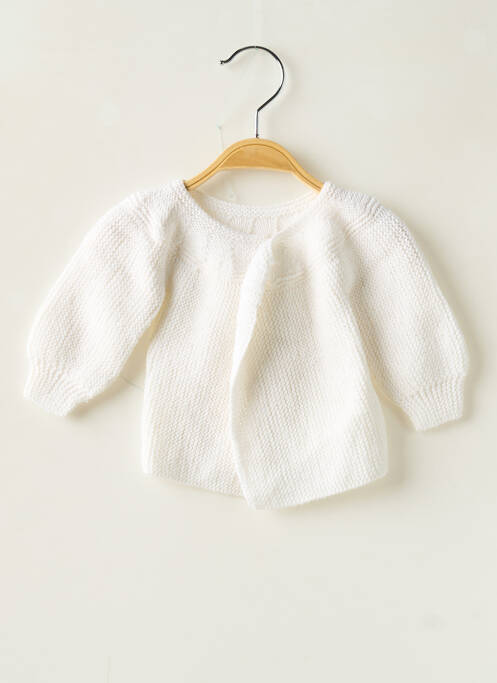 Gilet manches longues blanc SANS MARQUE fille