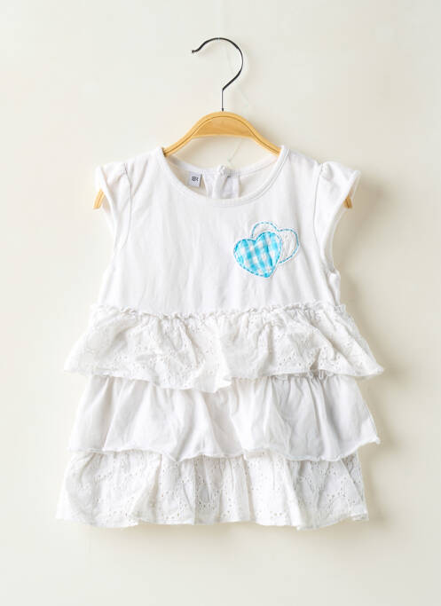 Robe mi-longue blanc SANS MARQUE fille