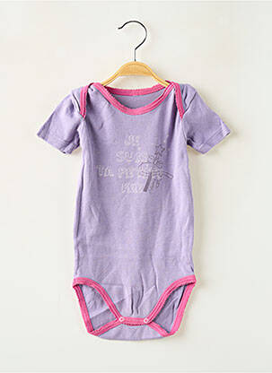 Body lingerie sérigraphie floquée violet SANS MARQUE fille