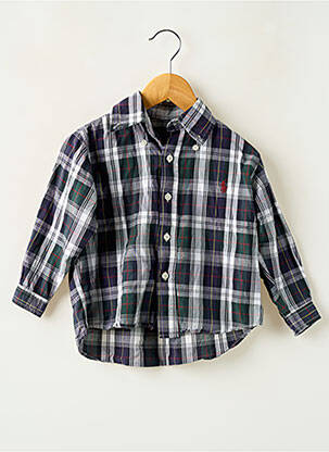 Chemise manches longues tissage popeline bleu RALPH LAUREN garçon