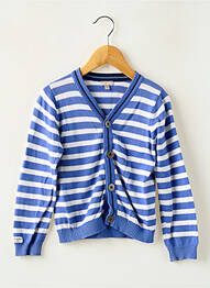 Gilet manches longues maille fine bleu GRAIN DE BLÉ fille