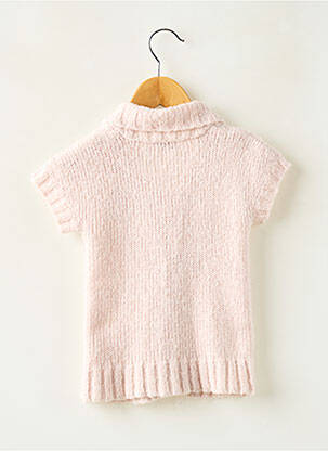 Gilet manches courtes fermeture boutonnée sur le devant rose CONFETTI fille