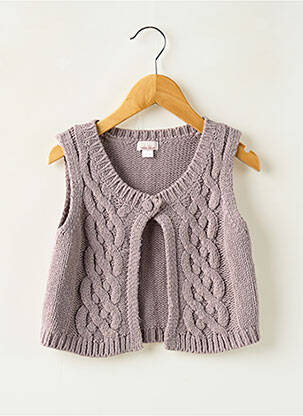 Gilet sans manche fermeture boutonnée sur le devant violet MILA BLUE fille