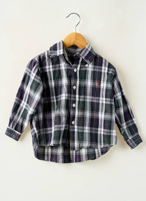 Chemise manches longues tissage popeline bleu RALPH LAUREN garcon