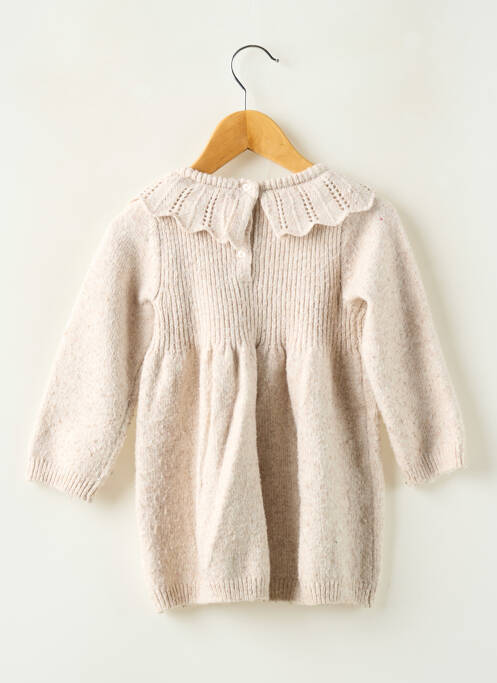 Robe courte coupe droite manches longues beige VERTBAUDET fille