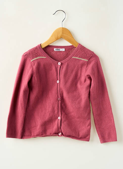 Gilet manches longues rose GEMO fille