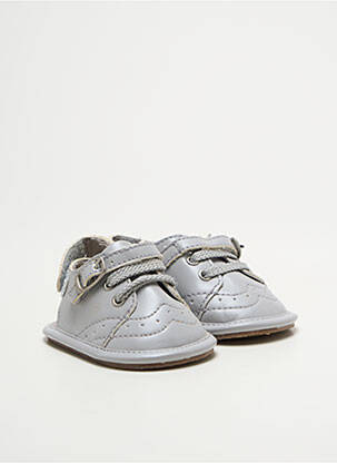 Sandales/nu pieds tissage satiné bout rond gris GRAIN DE BLÉ garçon