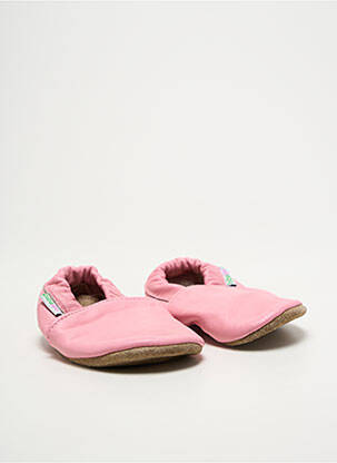 Chaussons/pantoufles semelle extérieure cuir bout rond rose BIBALOU fille