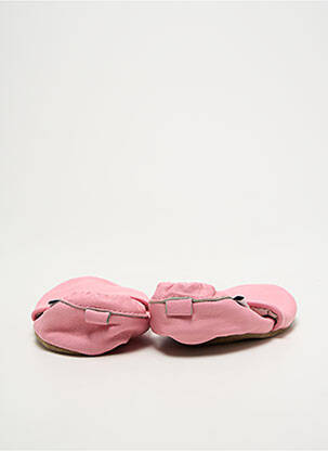 Chaussons/pantoufles semelle extérieure cuir bout rond rose BIBALOU fille