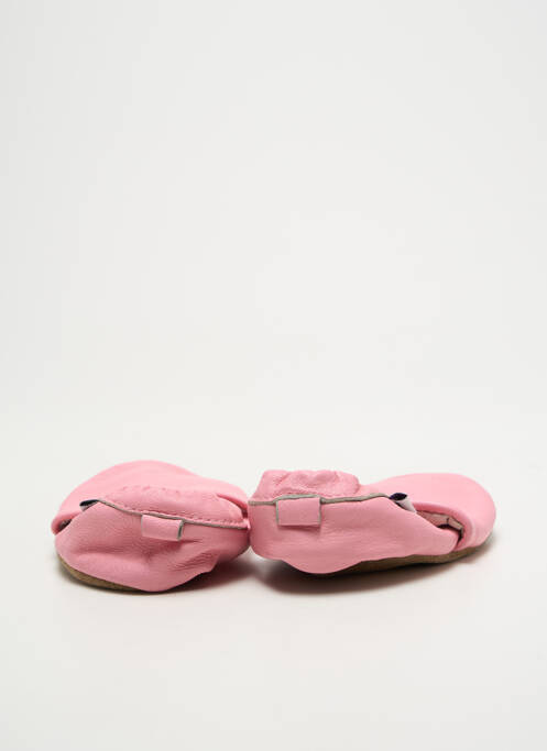 Chaussons/pantoufles semelle extérieure cuir bout rond rose BIBALOU fille