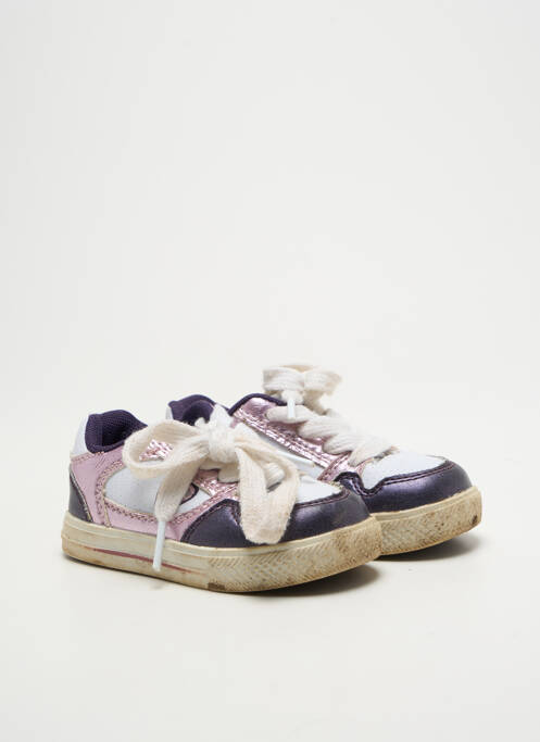 Baskets tissage satiné bout rond violet CREEKS fille