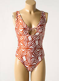 Maillot de bain 1 pièce imprimé fantaisie haut soutien-gorge moulé orange WATERCULT femme
