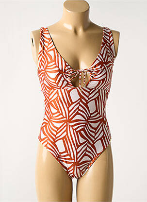 Maillot de bain 1 pièce imprimé fantaisie haut soutien-gorge moulé orange WATERCULT femme