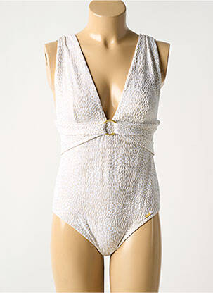 Maillot de bain 1 pièce bretelles élastiquées beige LIVIA femme