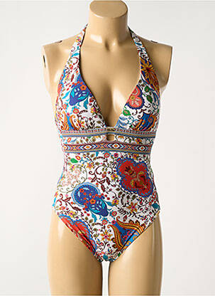 Maillot de bain 1 pièce imprimé fantaisie haut soutien-gorge moulé blanc MARYAN MEHLHORN femme