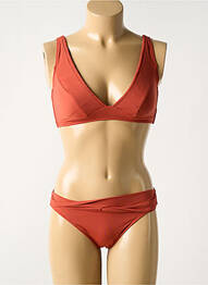 Maillot de bain 2 pièces stretch haut soutien-gorge moulé orange WATERCULT femme