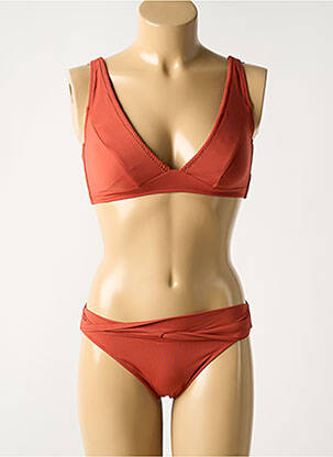 Maillot de bain 2 pièces stretch haut soutien-gorge moulé orange WATERCULT femme